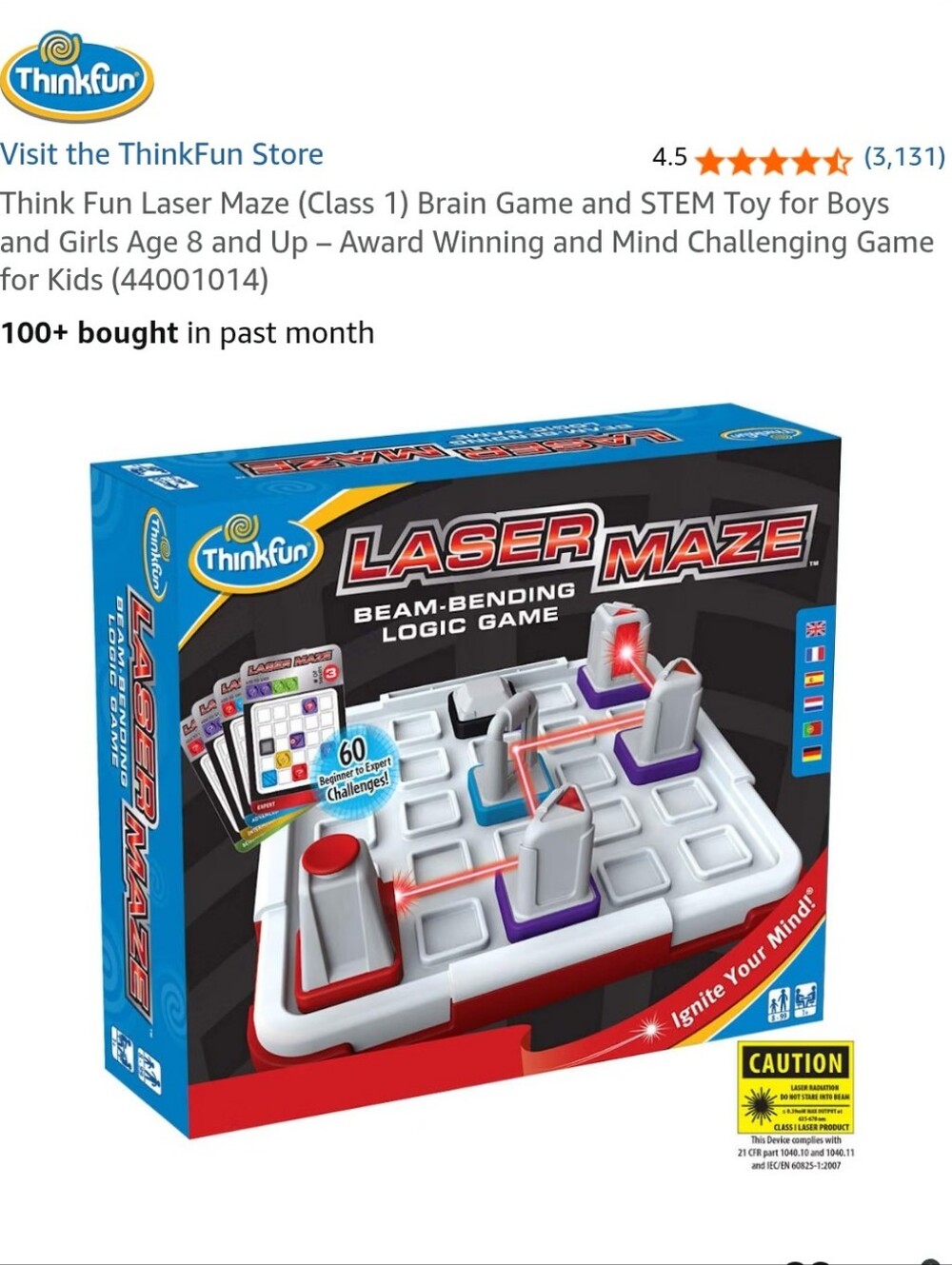 Think Fun Laser Maze (Class 1) Brain Game and STEM Toy for Age 8+